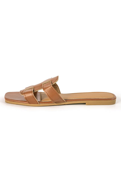 Stilvolle braune Slides mit Cut-Out-Design