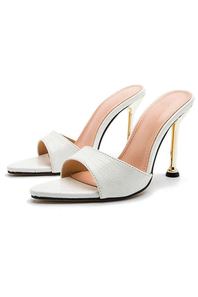 Isabelle | Luxus Schwarze Croc-Embossed Mule Heels – Elegant & Stilvoll