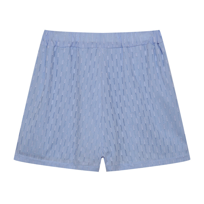 Leichter Zweiteiler aus Baumwollmix – Oversize Bluse & Shorts für Damen