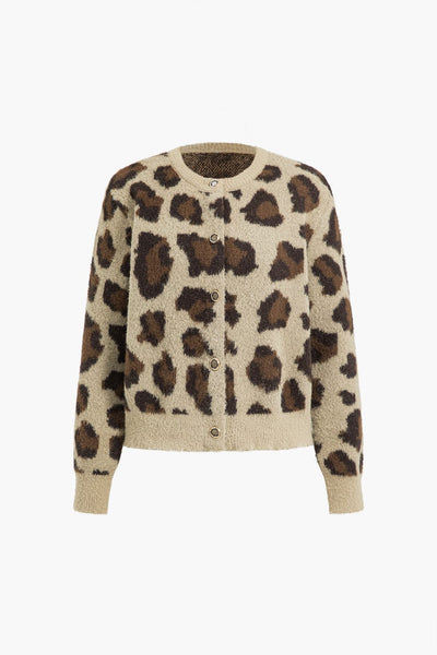 Leona | Weicher Strick-Cardigan mit Leopardenmuster – Trendy & Bequem