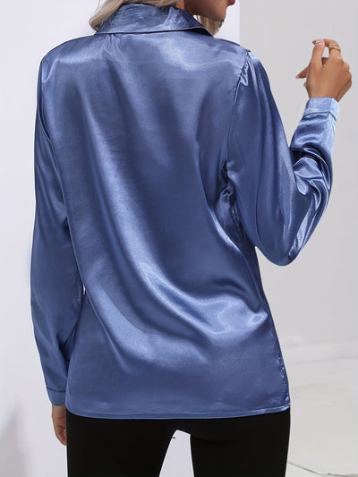 Irene | Elegantes Satin-Hemd mit langen Ärmeln für Damen