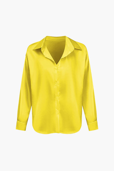 Florentine | Elegante Langarm-Bluse aus seidigem Satin