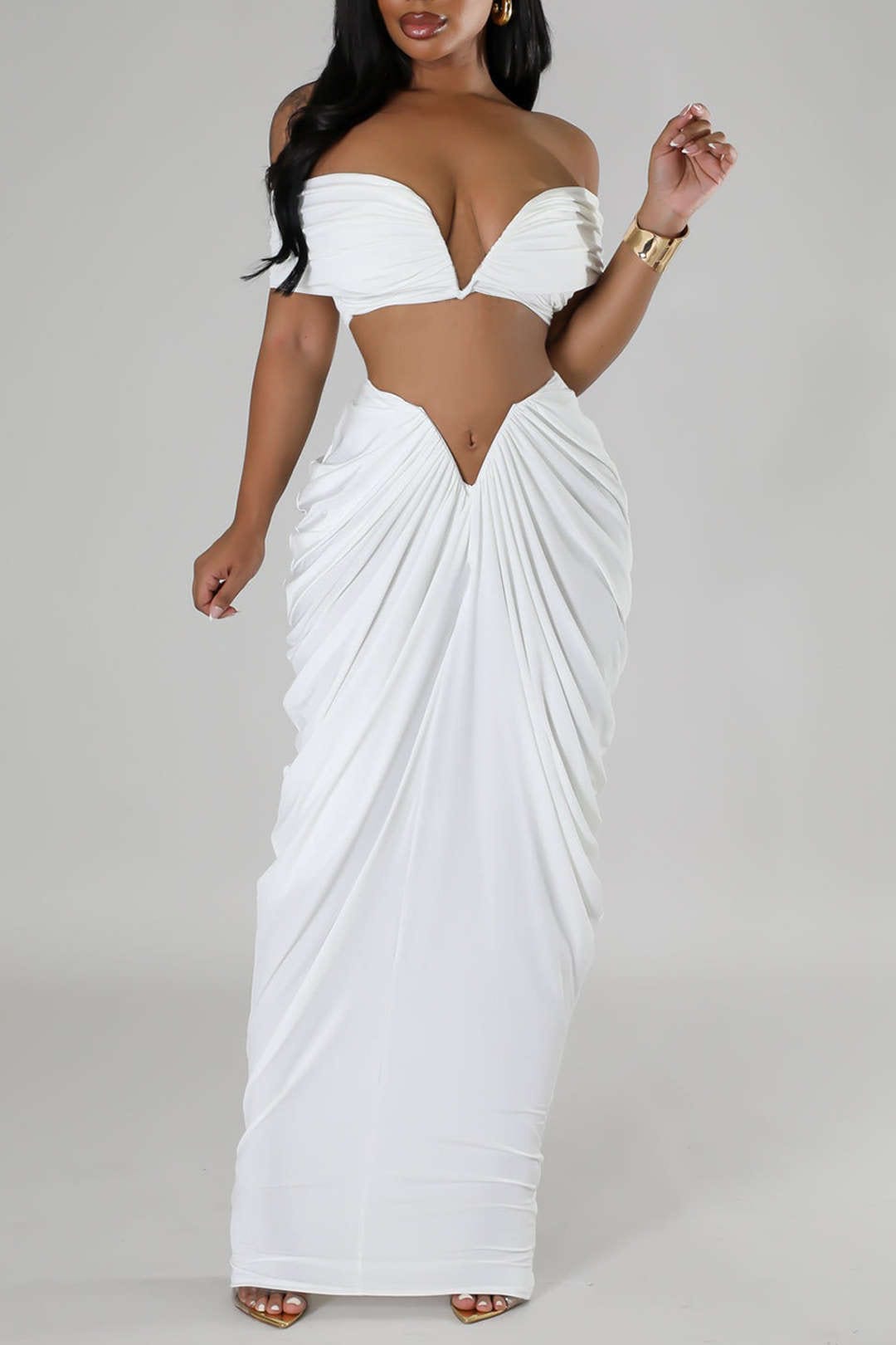 Desiree | Elegantes Off-Shoulder-Set mit Drapierung