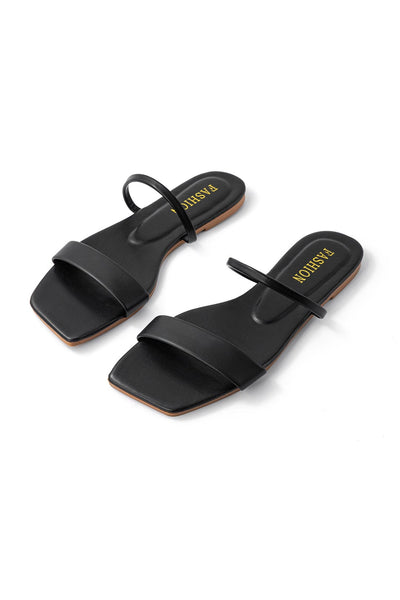 Stilvolle schwarze Sandalen mit minimalistischem Design