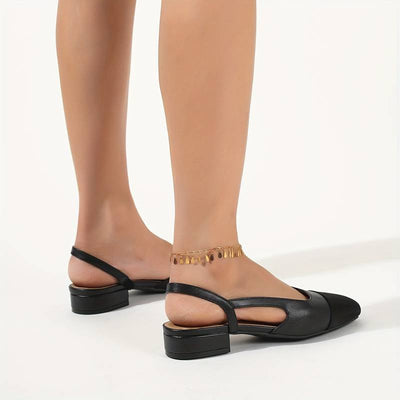 Elegante Slingback-Ballerinas in Beige & Schwarz – Klassischer Chic