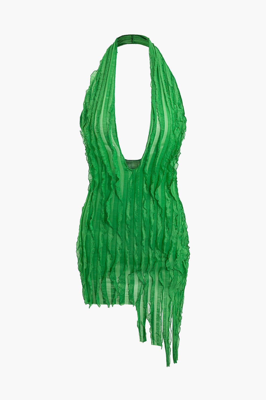 Zara | Asymmetrisches Fransen-Minikleid mit Neckholder – Verführerischer Boho-Chic für besondere Anlässe