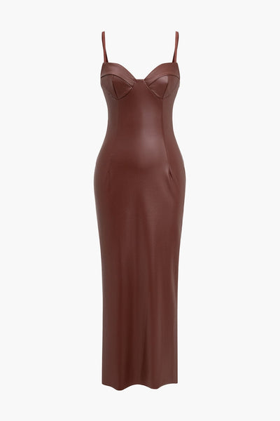 Sophia | Verführerisches Leder-Maxikleid – Sexy & Elegant