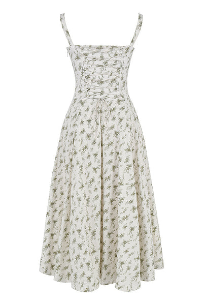 Hannah | Pastellgrün Taillenformendes Midikleid