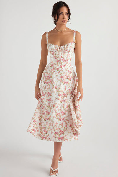 Anna | Fuchsia Taillenformendes Midikleid