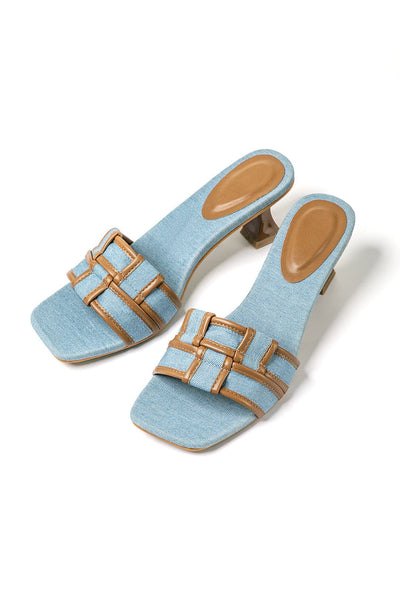 Nova | Trendige Denim Mules mit Blockabsatz – Eleganz trifft auf Komfort