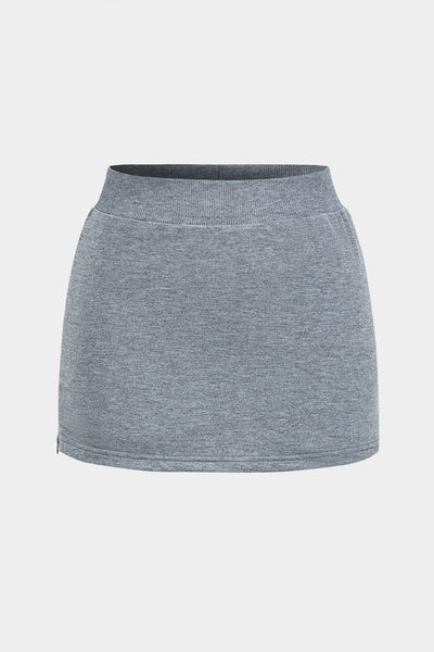 Lilli | Trendiges Zweiteiler-Set mit One-Shoulder-Sweatshirt & Minirock