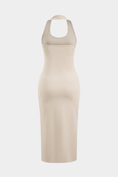 Amira | Träger-Bodycon-Midikleid mit passendem Kapuzenpullover