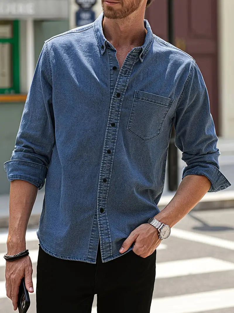 Daniel | Lässiges Langärmelig Denim-Hemd im klassischen Look