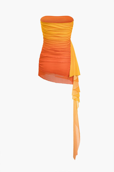 Sienna | Asymmetrisches Party-Kleid in strahlendem Farbverlauf