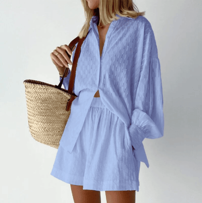 Christa | Luftiges Baumwoll-Set mit Oversized-Bluse & Shorts