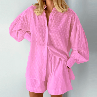 Christa | Luftiges Baumwoll-Set mit Oversized-Bluse & Shorts
