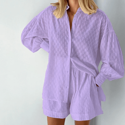 Christa | Luftiges Baumwoll-Set mit Oversized-Bluse & Shorts