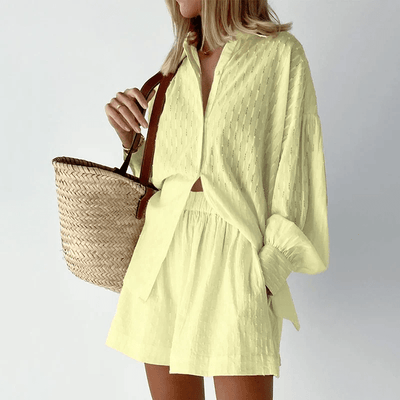 Christa | Luftiges Baumwoll-Set mit Oversized-Bluse & Shorts