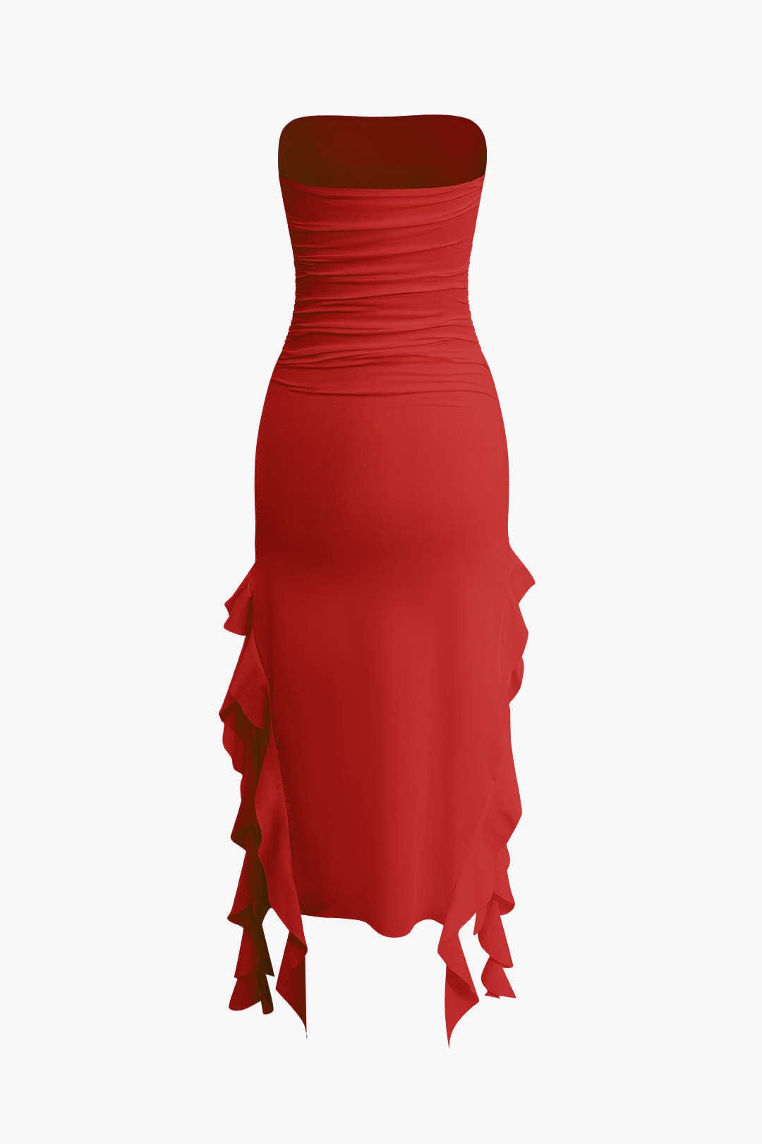 Sofia | Elegantes Bandeau-Maxikleid mit Volant-Details – Zeitlose Raffinesse