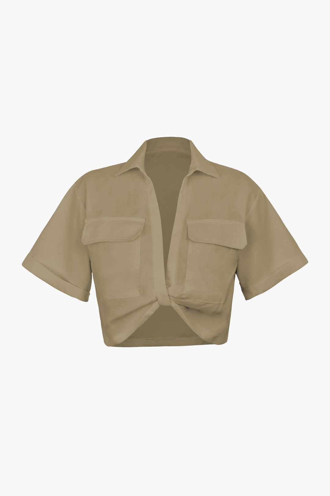 Janice | Stylisches Kurzarm Crop Shirt mit kragen