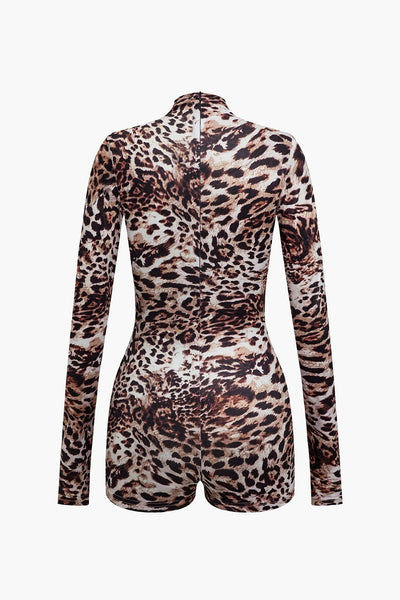 Leona | Langarm-Body mit Leopardenmuster