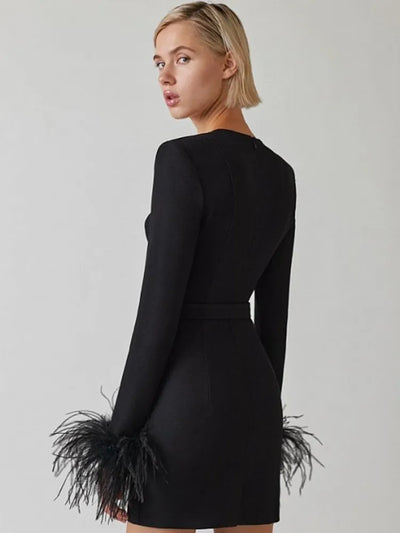 Sofia | Elegantes Minikleid mit Federdetails