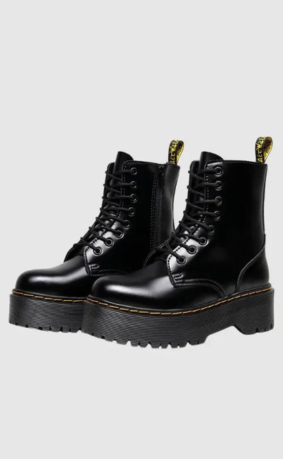 Ella | Elegante Plateaustiefel aus Leder – Stilvolle Schuhe mit Komfort