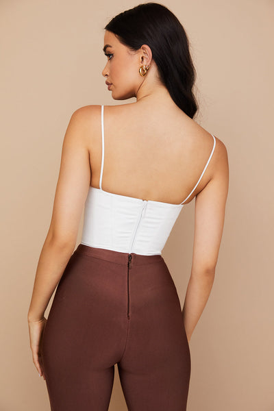Eliza | Schickes Weißes Bustier-Top mit Dünnen Trägern
