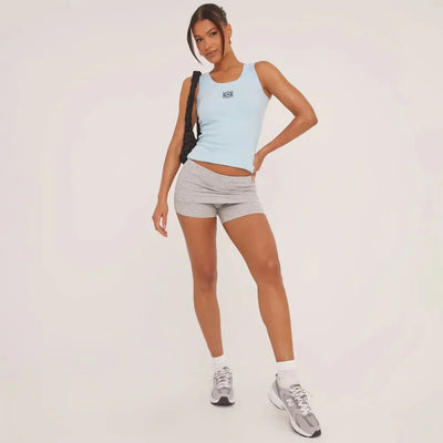 Lina | Geripptes Tanktop mit Stickerei
