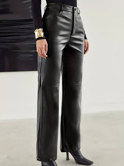 Alex | Stylische Schlaghosen aus Kunstleder für Damen