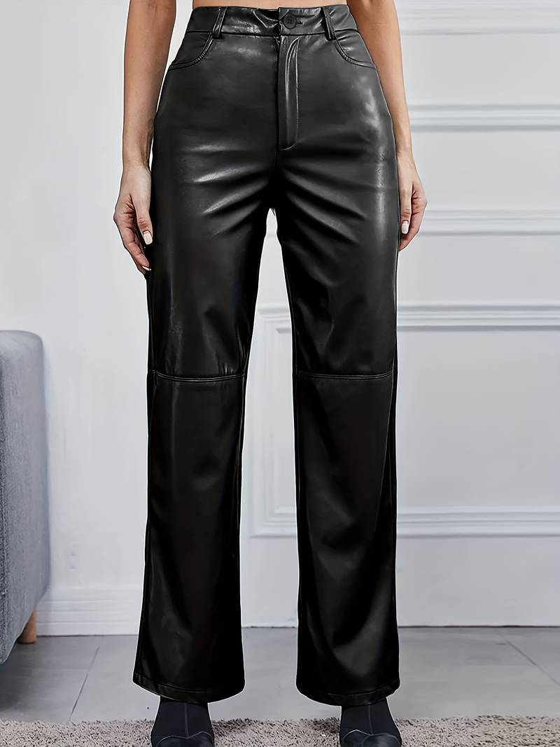 Alex | Stylische Schlaghosen aus Kunstleder für Damen