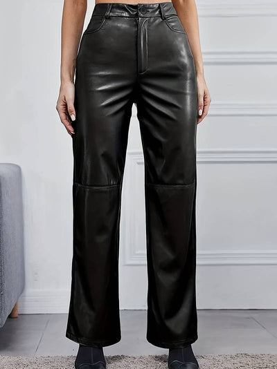 Alex | Stylische Schlaghosen aus Kunstleder für Damen