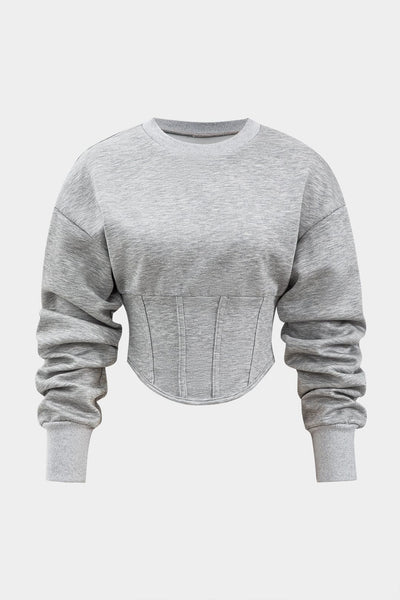 Celine | Stylisches Sweat-Zweiteiler-Set mit Cropped-Pullover & Skaterrock