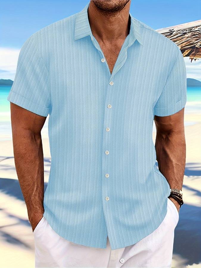 Owen | Relaxed Fit Gestreiftes kurzärmeliges Sommerhemd