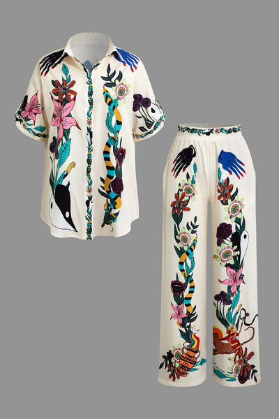 Anneliese | Künstlerisches Zweiteiler-Set mit Kunst-Print & Statement-Design
