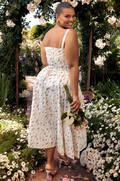 Hannah | Pastellgrün Taillenformendes Midikleid