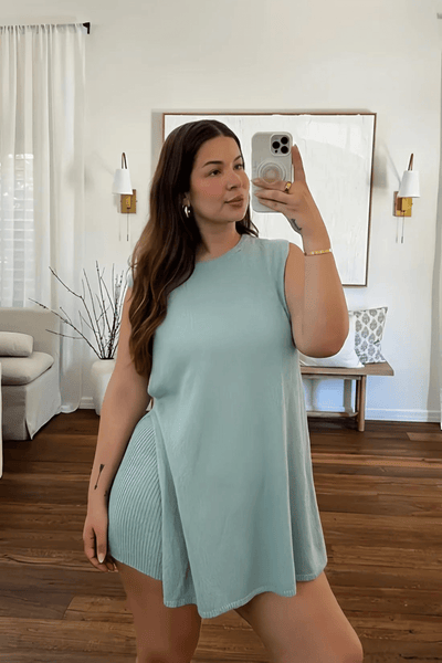 Ellen | Bequemes Zweiteiliges Strick-Set mit Ärmellosem Oberteil & Shorts