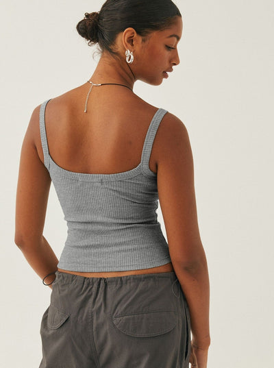 Anke | Lässiges geripptes Tank-Top mit Rundhalsausschnitt