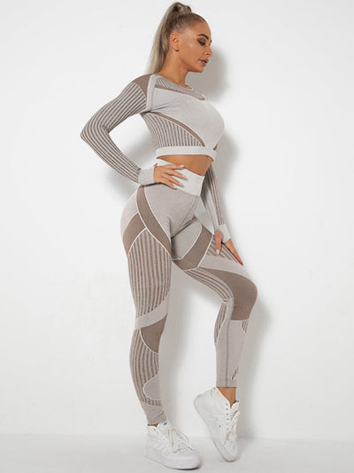 Lea | Nahtloses 2-teiliges Sportset mit Struktur-Design
