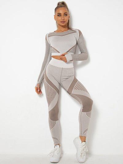 Lea | Nahtloses 2-teiliges Sportset mit Struktur-Design
