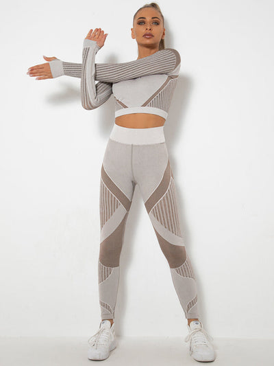 Lea | Nahtloses 2-teiliges Sportset mit Struktur-Design