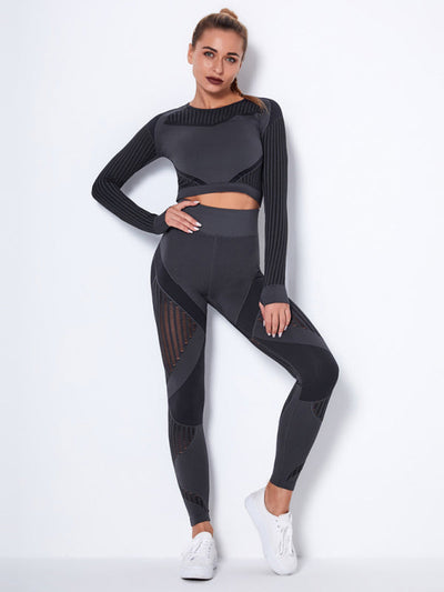 Lea | Nahtloses 2-teiliges Sportset mit Struktur-Design
