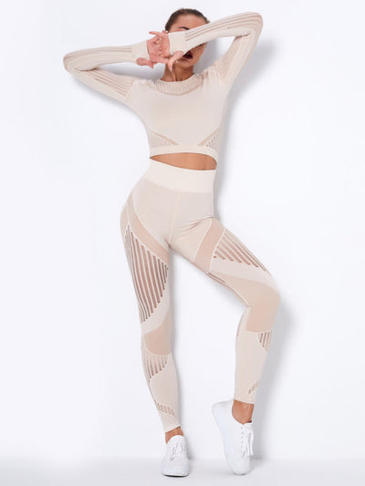 Lea | Nahtloses 2-teiliges Sportset mit Struktur-Design