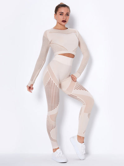 Lea | Nahtloses 2-teiliges Sportset mit Struktur-Design