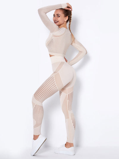Lea | Nahtloses 2-teiliges Sportset mit Struktur-Design