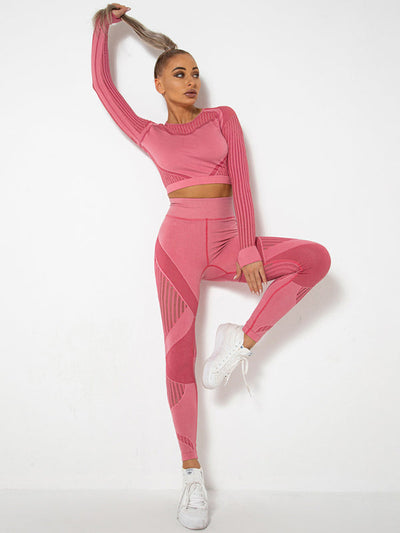 Lea | Nahtloses 2-teiliges Sportset mit Struktur-Design
