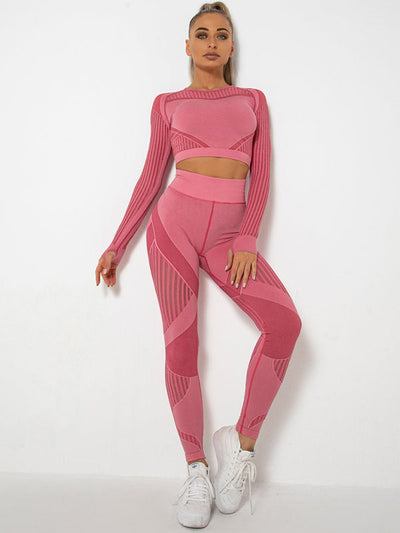 Lea | Nahtloses 2-teiliges Sportset mit Struktur-Design