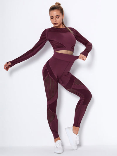 Lea | Nahtloses 2-teiliges Sportset mit Struktur-Design