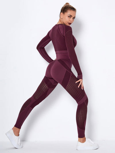 Lea | Nahtloses 2-teiliges Sportset mit Struktur-Design
