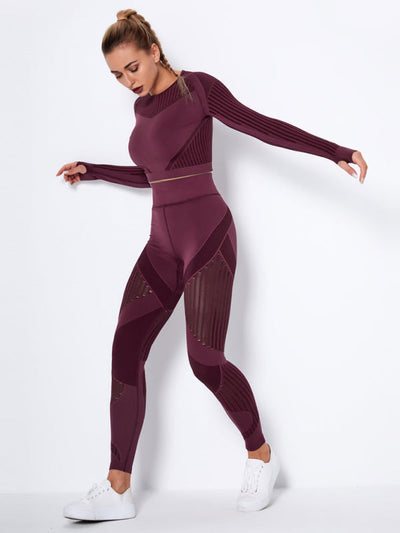 Lea | Nahtloses 2-teiliges Sportset mit Struktur-Design